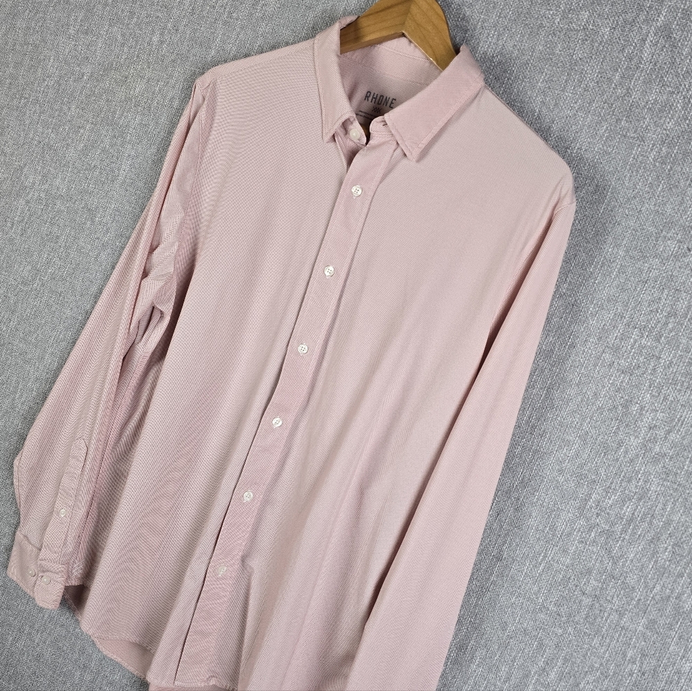 RHONE Commuter Pink Long Sleeve Button-Down Shirt - Slim fit